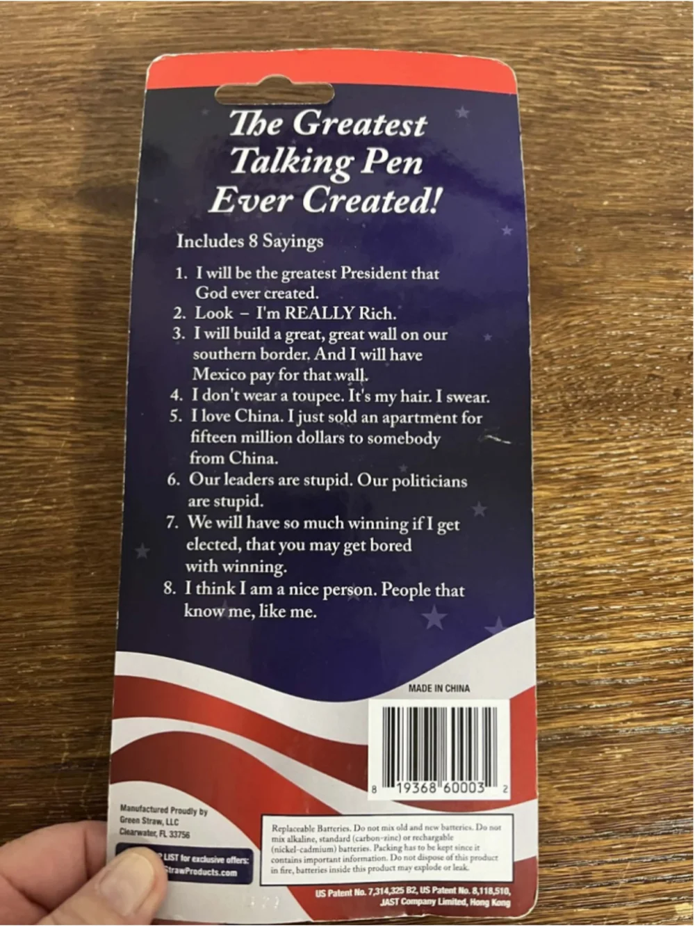 Donald Trump Talking Pen 8 Sayings New Sealed Political Gag Gift Collectible
